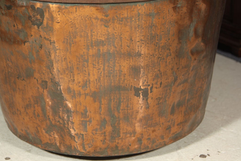 19th Century Very Large Copper Boiler with Wrought Iron Handle